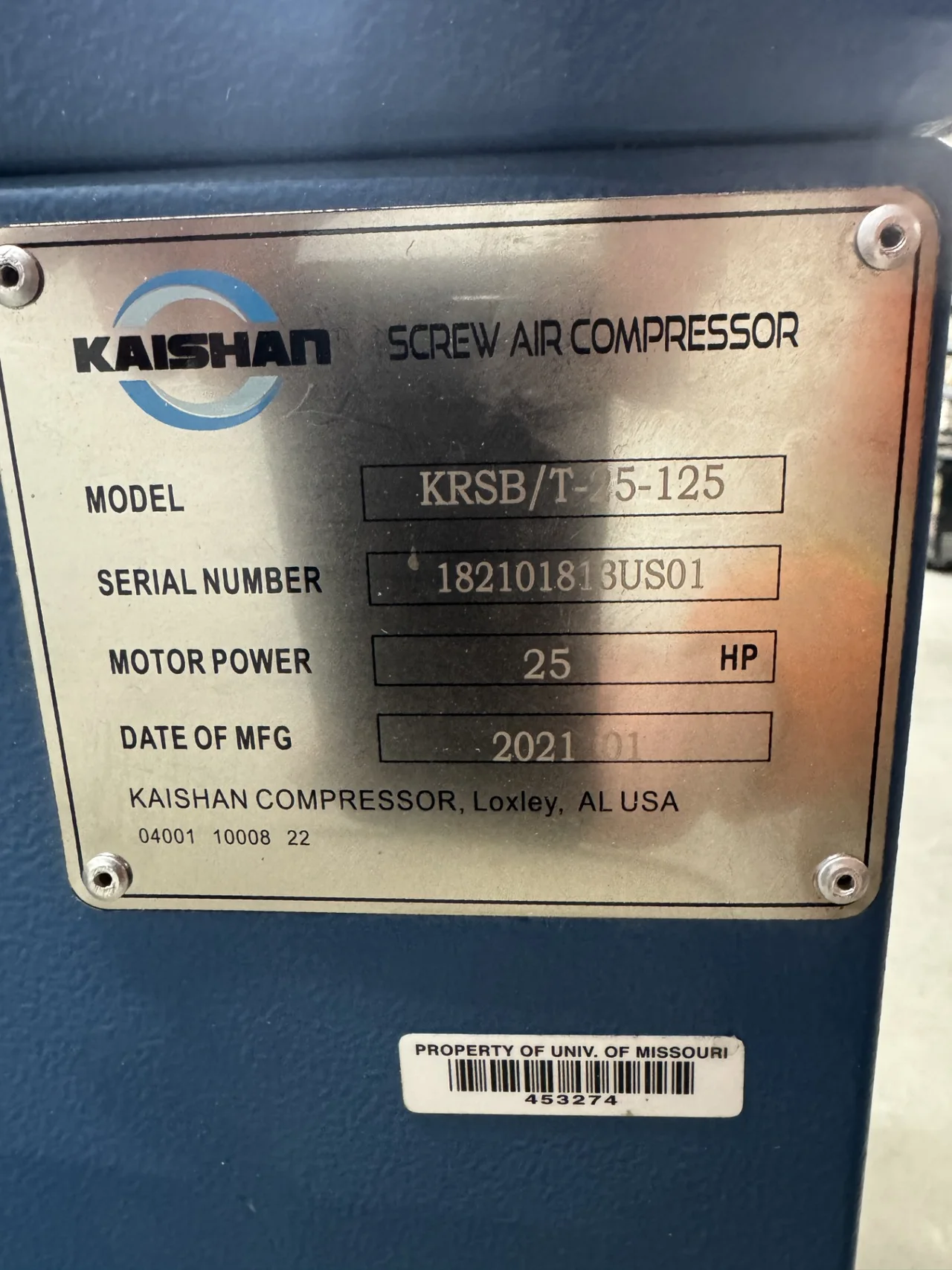 Kaishan KRSB-25 Single Stage Rotary Screw Air Compressor — product image 2 of 4