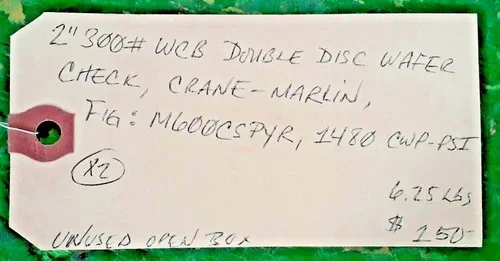 Crane Marlin 2" Double Disc Wafer Check Valve M600CSPYR — product image 5 of 6
