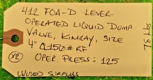 Kimray 412 FOA-D 4" Lever-Operated Liquid Dump Valve — product image 6 of 7