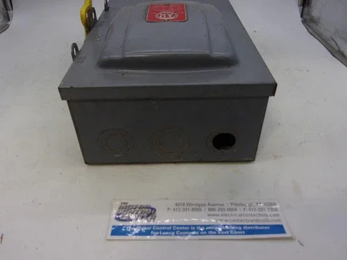 Arrow Hart 24291 Fusible Safety Switch, 3-Pole, 60A, 600V, NEMA 1 Indoor — product image 8 of 9