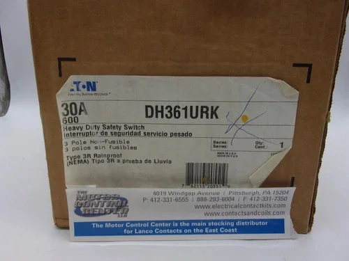 Cutler Hammer DH361URK Heavy Duty Safety Switch 30A 600V 3-Pole Non-Fusible NEMA 3R — primary product image