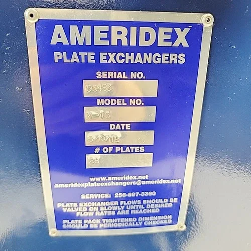 Ameridex X-15 Gasketed Plate Heat Exchanger with 28 Plates — product image 7 of 15