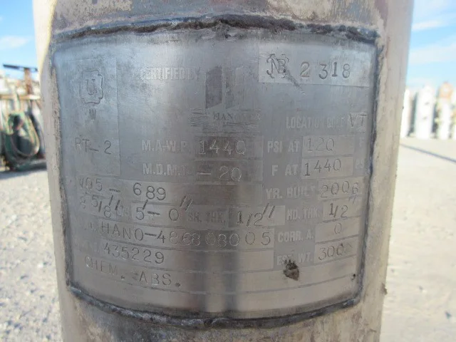 Hanover Vertical Pressure Vessel 8-5/8" x 5' MAWP 1440 PSI — product image 4 of 9