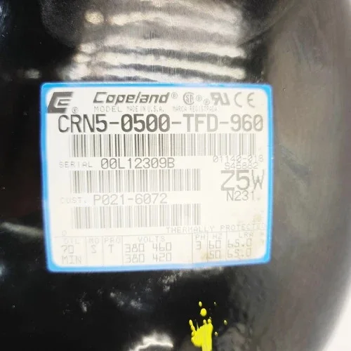Copeland CRN5-0500-TFD-960 3 Phase Scroll Compressor — product image 3 of 4