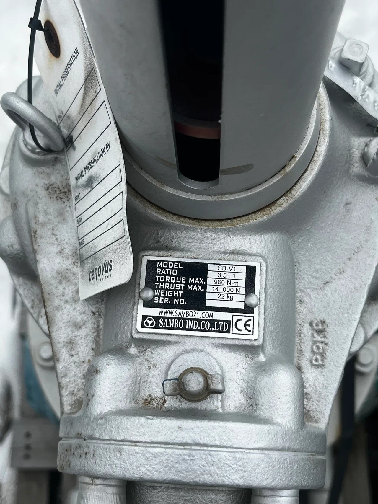 PK Valve 6-Inch Class 900 Carbon Steel Gate Valve with Sambo SB-V1 Gear Operator — product image 3 of 5