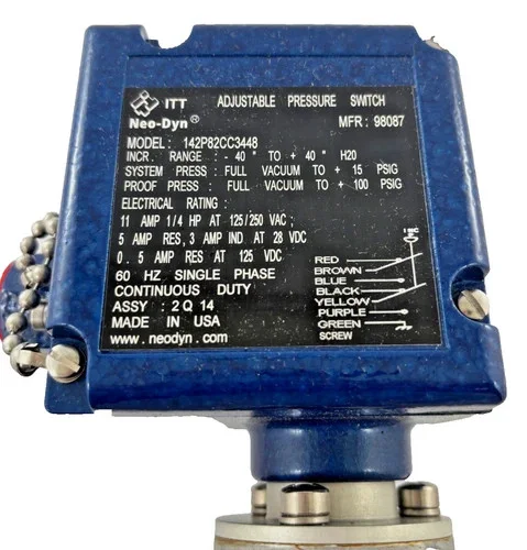 ITT Neo-Dyn Adjustable Pressure Switch 142P82CC3448 — product image 6 of 8