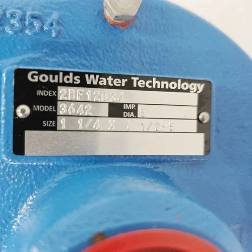 Goulds 3642 Centrifugal Pump 1-1/4 x 1-1/2 -5 with Bluffton 2HP Motor — product image 4 of 7