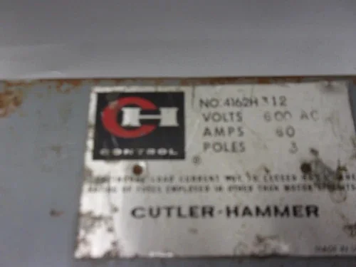 Cutler-Hammer 4162H312 Fusible Double Throw Safety Switch, 60A, 600V, 3P, NEMA 1 — product image 2 of 8