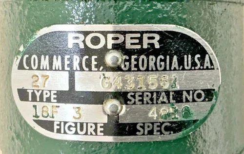 Roper Type 27 Hydraulic Gear Pump 18F3 G431561 — product image 2 of 6
