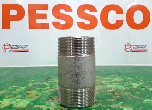 Stainless Steel Threaded Pipe Nipple, 2" x 4", Schedule 40, ASTM A312 TP316/316L — primary product image