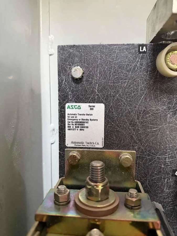 ASCO Series 300 800 Amp Automatic Transfer Switch A300380091XC — product image 5 of 6