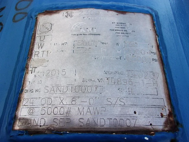 KW International Sand Trap Separator 24" x 8' 5000 PSI — product image 10 of 11