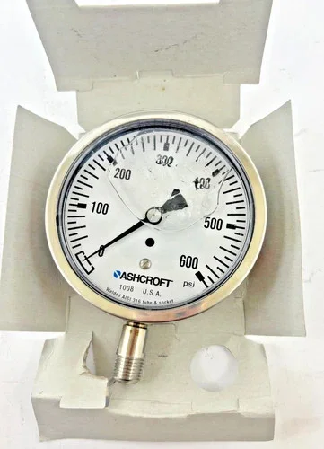 Ashcroft 1008SL Industrial Pressure Gauge, 100mm, 0-600 psi, Glycerin Filled — product image 2 of 4