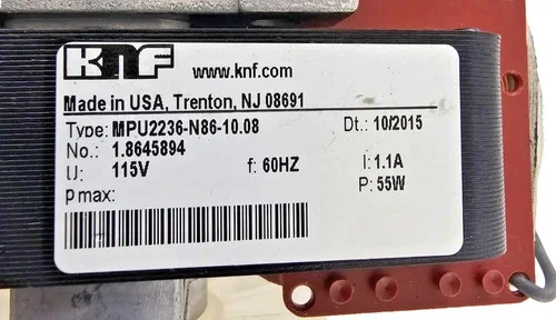 KNF MPU2236-N86-10.08 Diaphragm Gas Pump — product image 7 of 8