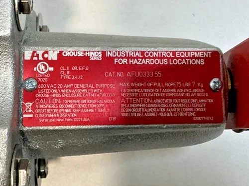 Eaton Crouse-Hinds AFU033355 Double End Conveyor Control Switch — product image 5 of 9