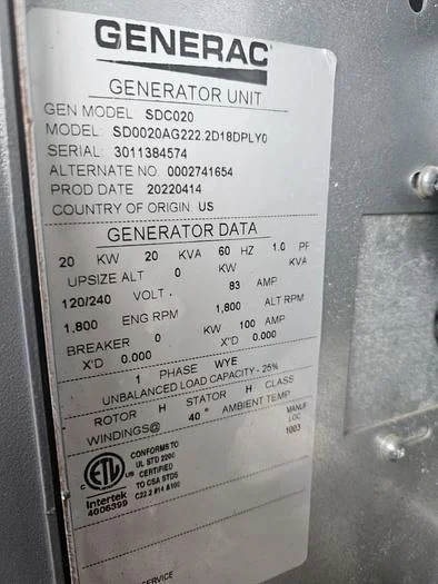 Generac SD2000 2000 kW Diesel Generator Set with Mitsubishi S16R-Y2PTAW2-1 Engine — product image 5 of 10