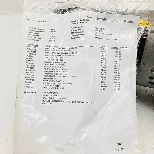 Ampco 2x1.5 ZC2 Bronze Centrifugal Pump with 3HP Baldor Motor — product image 7 of 8