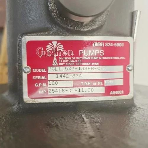 Gusher PCL 1.5x3-13SEH-C-A End Suction Centrifugal Pump with 13" Impeller — product image 4 of 6