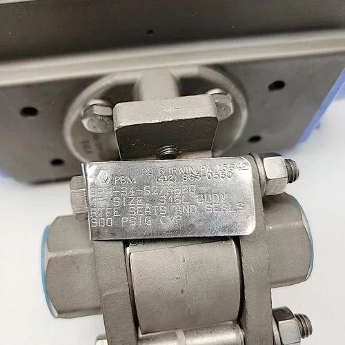 PBM SPH-34-S2/H68D 1" 316L Stainless Steel Sanitary Ball Valve with PSR-1000-8D Pneumatic Actuator — product image 7 of 8