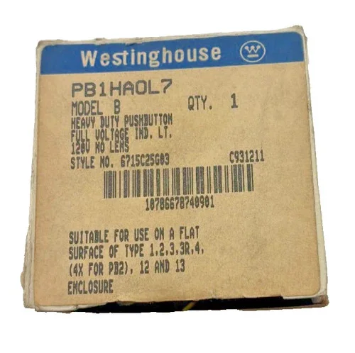 Westinghouse PB1HAOL7 Heavy Duty Pushbutton with Full Voltage Indicator Light — primary product image