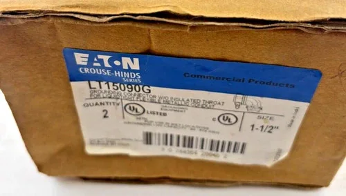 Eaton Crouse-Hinds LT15090G 1-1/2" 90-Degree Liquidtight Grounding Connector without Insulated Throat (Quantity 2) — primary product image