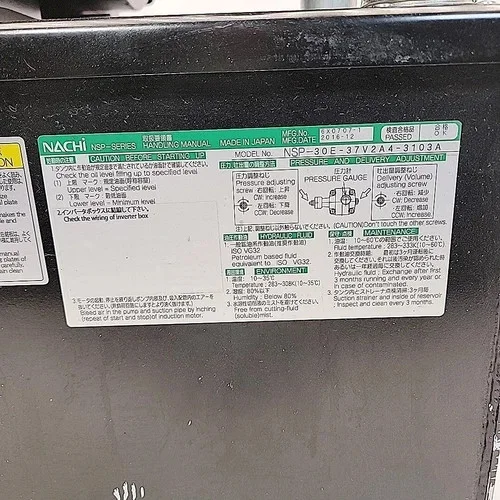 Nachi NSP-30E-37V2A4-3103A Hydraulic Power Unit — product image 8 of 11