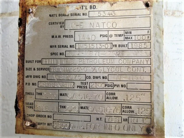 C-E NATCO Glycol Contactor Tower 48in x 25ft — product image 15 of 25