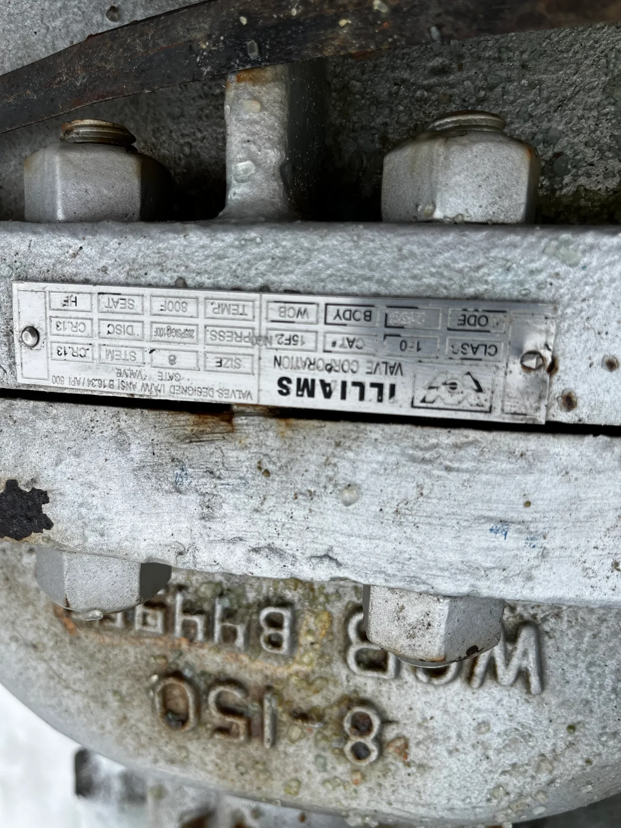 Williams Valve 8-inch Class 150 Gate Valve A216 WCB — product image 2 of 2