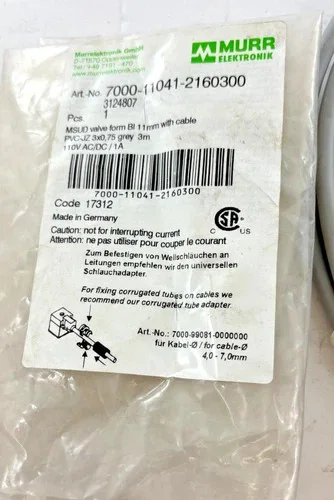 Murrelektronik MSUD Valve Plug Form BI 11mm with 3m Cable 7000-11041-2160300 — product image 4 of 4