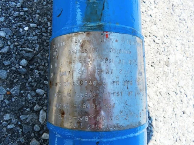 Cimarron Fuel Gas Filter Vessel 6-5/8" OD x 5'6" Length — product image 6 of 11