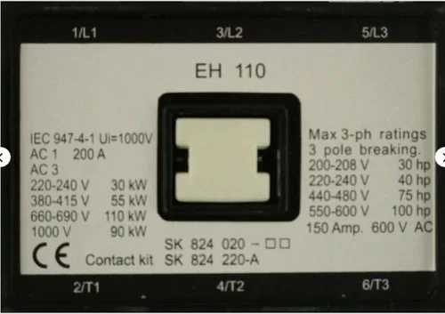New Aftermarket EH 110 Contactor for ABB EH-110-30-22 — product image 2 of 8