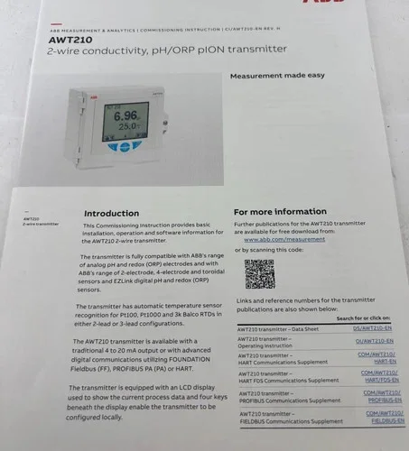 ABB AWT210 2-Wire Conductivity pH/ORP pION Transmitter — product image 4 of 4