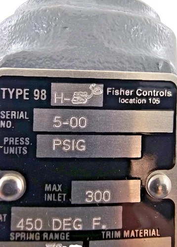 Fisher Type 98H-50 Backpressure Regulator/Relief Valve, 1/2 inch, 70-140 psi — product image 2 of 6