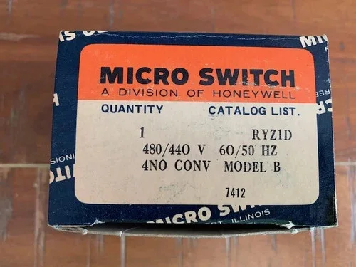 Honeywell Micro Switch RYZ1D Compact Industrial Relay with 480V Coil and 4 N.O. Contacts — primary product image