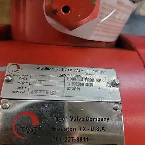 Tiger Valve Company 46FP-11F113 Ball Valve 4x4 CL-600 with Jamesbury VPVL650SR4/5BD Pneumatic Actuator — product image 21 of 23