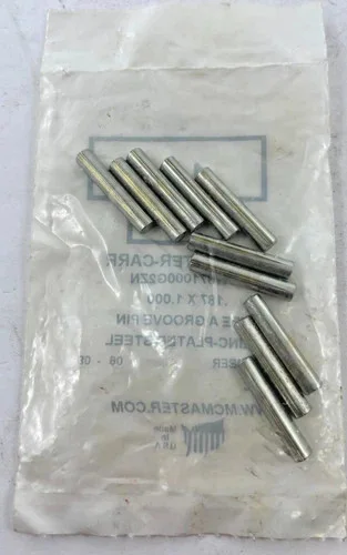 McMaster-Carr Type A Groove Pin GA1871000G2ZN, Zinc-Plated Steel, 0.187" x 1.000" (Pack of 10) — product image 2 of 2