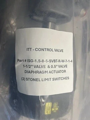 ITT Pure-Flo ISG-1.5-8-5-SVBT-R-W-7-1-4 Diaphragm Control Valve with Stonel Limit Switches — product image 2 of 6