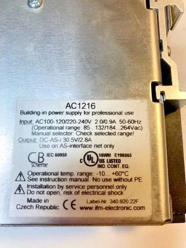 IFM Electronic AS-i Power Supply AC1216 — product image 3 of 4