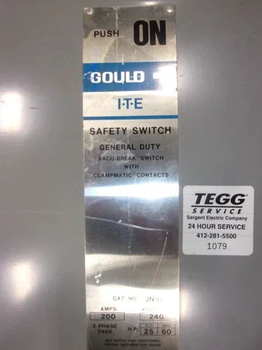 Gould ITE JN324 Fusible Safety Switch 200A 240V 3-Pole — product image 5 of 10