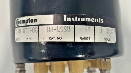 Crompton Instruments AC Ammeter 077-08-AA-LSSU, 5A Input, 0-1200A Scale — product image 2 of 6