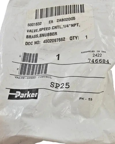 Parker SP25 Brass Speed Control Snubber Valve 1/4" NPT — primary product image
