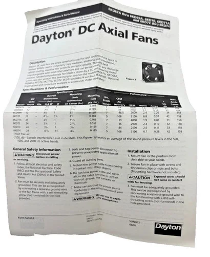 Dayton 6KD70 DC Axial Fan - 108 CFM Industrial Cooling Fan — product image 5 of 5