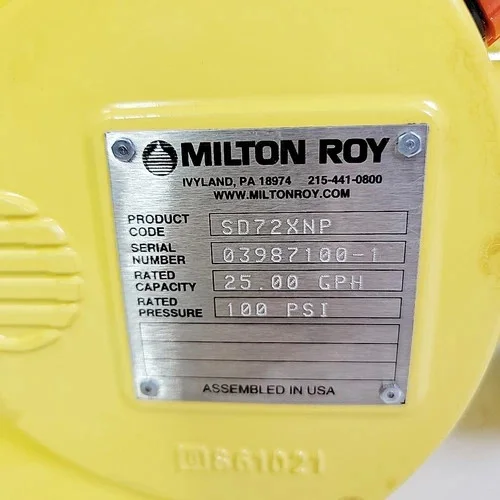 Milton Roy LMI Series G Metering Pump SD72XNP 25 GPH 100 PSI — product image 7 of 9