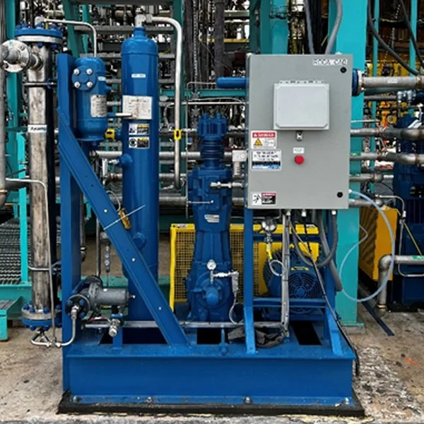 Hycomp 2AN8-321-AJMVO-20 Oil-Free Two-Stage Air-Cooled Gas Compressor Block with Flywheel — primary product image