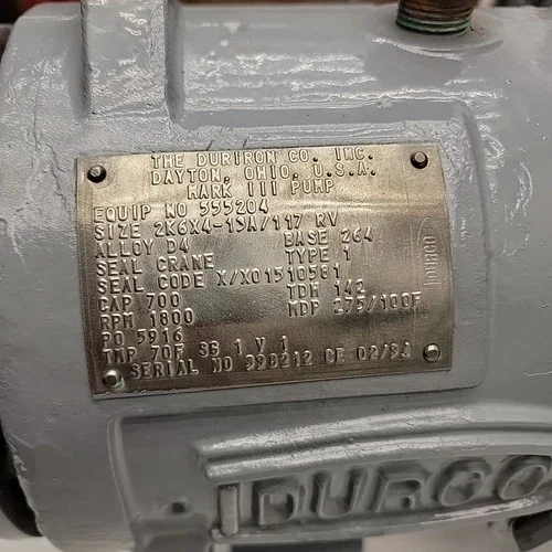 Durco Mark III Centrifugal Pump 2K6x4-13A-117 RV — product image 19 of 23