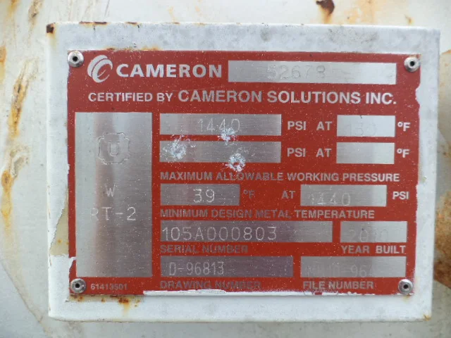 Cameron Horizontal 2-Phase Separator, 30 in x 10 ft, 1440 psi MAWP — product image 10 of 10