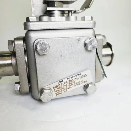 PBM 2" MILH4X-Z02-04-N325 Three-Way Manual Ball Valve 316L — product image 4 of 6