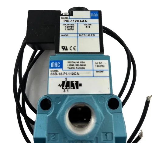 MAC Valves 55 Series Solenoid Valve 55B-12-PI-112CA with PID-112CAAA Coil — product image 4 of 6