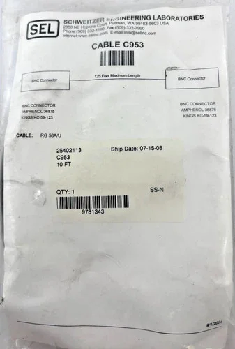 SEL C953 RG58A/U Coaxial Cable, 10FT with BNC Connectors — primary product image