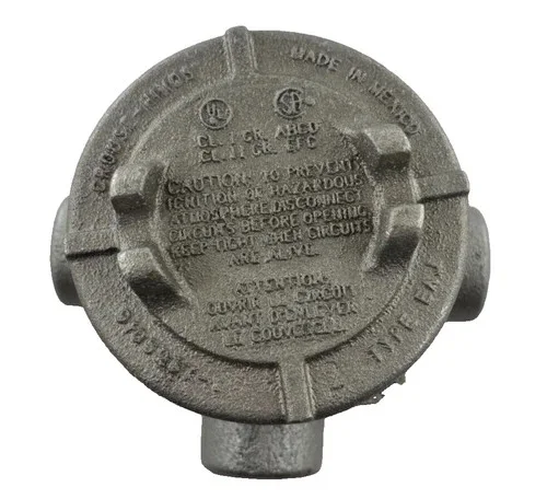 Crouse-Hinds EAJX26 Condulet Outlet Box with 3-3/16" Cover Opening and Ground Screw — product image 3 of 6